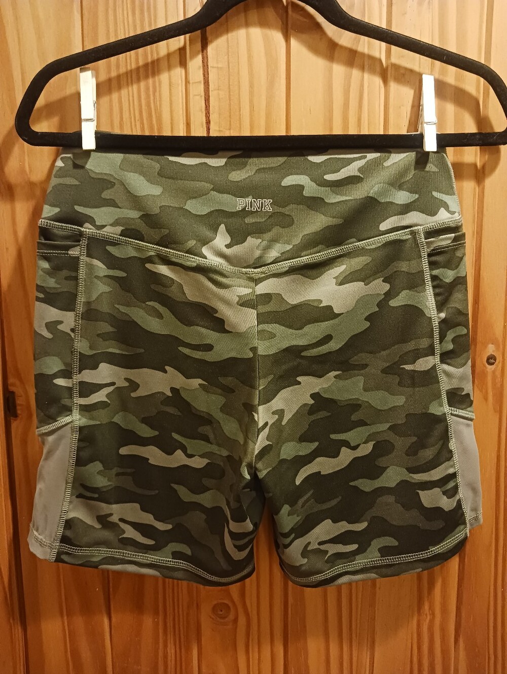 PINK Sport - Olive Camo High-Rise Bike Shorts